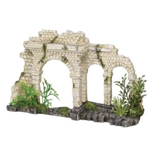Aqua Ornaments TRI-ARCH BRICK GATE - w/ plants