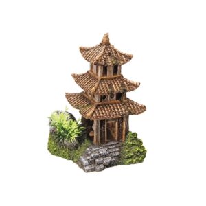 Aqua Ornaments ASIAN TEMPLE w/ plants