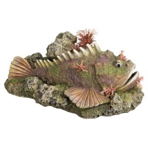Aqua Ornaments STONE FISH WITH PLANTS
