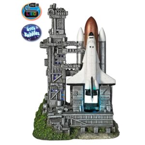 Aqua Ornaments SPACE SHUTTLE WITH LAUNCH PAD with LED
