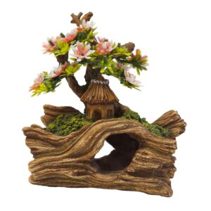 Aqua Ornaments "WOOD WITH HUT" med planter