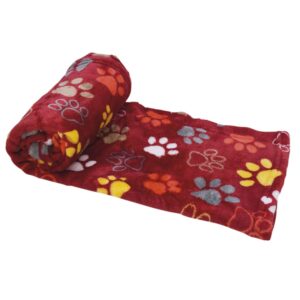 Fleece Plaid "LISSI" bordeaux,100 x 150 cm,Displ.12 pcs