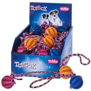 Display 15 stk., Dental rubber ball with rope