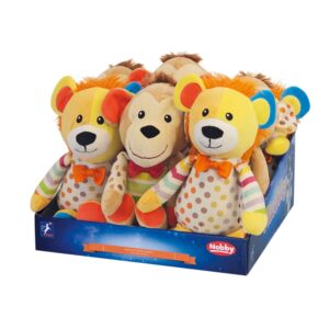 Display 9 stk., Plush lion and monkey, without squeacker