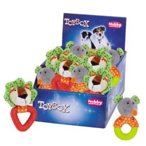 Display 18 stk., Plush lion and mouse, with TPR ring