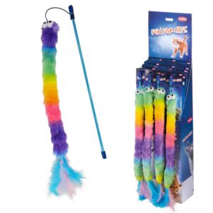 Display 20 stk., Rod with plush crackle worm