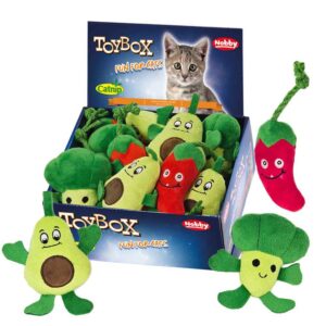 Display 18 stk., Plush toys VEGI with catnip
