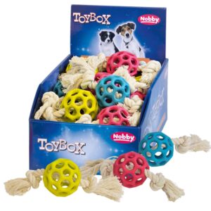 Display 16 stk., Rubber fence ball with rope
