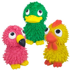Latex flamingo, chicken and duck