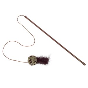 Rod with rattle ball with feathers