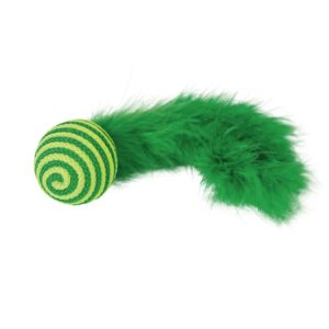 Ball with rattle and feather