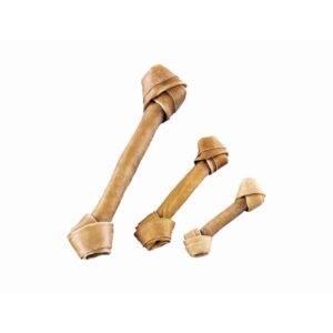 Rawhide bone knotted