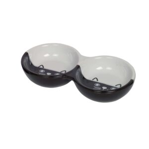 Cat ceramic double bowl FACE