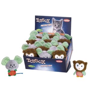 Display 20 stk. - Plush mouse and owl with catnip