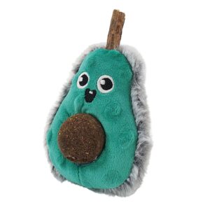 Plush avocado with matatabi stick and catnip ball, 13 cm