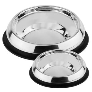 Stainless steel bowl flat snout dogs, with rubber ring